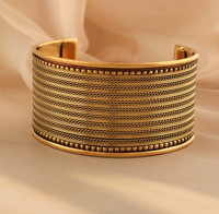 Bracelet de poignet réglable en laiton de créateur antique Bracelet à bout ouvert avec menottes