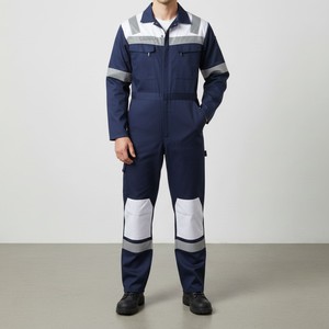 Reflective Safety <b>Overall</b> with Long Sleeves for <b>Construction</b> Mining and Mechanical Work Use - Product Image 3