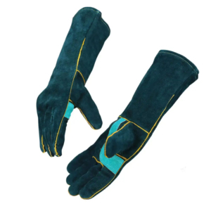 Extra Long Sleeves Anti-Vibration Anti-Slip Leather TIG Welding <b>Gloves</b> Full Thumb Heavy Duty Heat Resistant Safety Cuff - Product Image 4
