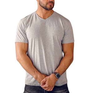 Men's <b>White</b> Short Sleeve O-Neck T-Shirt Slim Fit Casual Knitted 100% Cotton Jersey Solid Color <b>Plain</b> Dyed - Product Image 4