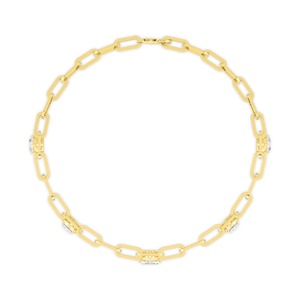 Stylish 2.36 ctw Multi Shape Lab Created Diamond Charm Paperclip Bracelet 18K Yellow Gold - Product Image 6