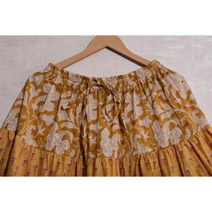 Cotton Block Print Floral <b>Patchwork</b> Bohemian Casual Long Ankle-Length <b>Skirt</b> Handmade Washable Pleated Design Women Summer Wear - Product Image 6