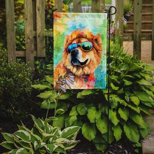 Chow Chow Hippie Dawg multicolore jardin drapeau boîte aux lettres décoratif cour bannière pour Patio oeuvre pour parterres de fleurs - Product Image 2
