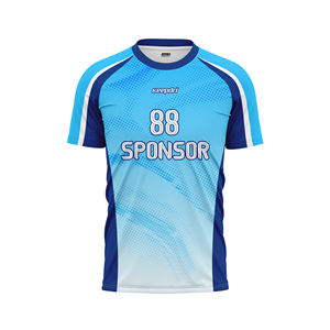 Camiseta de desgaste activo transpirable de diseño libre con características de camiseta de fútbol de corte automatizado de técnicas impresas - Product Image 3