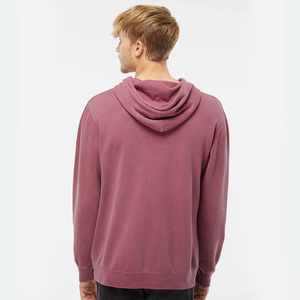 Sweat à capuche oversize pour homme, couleur bordeaux, en molleton de coton, effet vintage, style streetwear personnalisé avec poche kangourou - Product Image 3