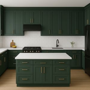 Juego de Muebles de Cocina Sanyang Compacto y Completo con Isla, Cajones con Cierre Suave RTA para Cocina de Apartamento - Product Image 1