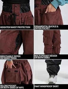 Pantalones de Esquí Nuevos de Invierno para Mujer y Hombre, Overoles Multibolsillos, Resistentes al Viento, Impermeables, Transpirables, Cálidos, Pantalones Holgados para Snowboard - Product Image 6