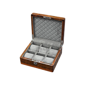 Caja de Reloj de Madera Maciza de Acacia, Rectangular, con 6 Ranuras y Almohadillas de Terciopelo, a Precio de Mayoreo - Product Image 1