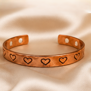 Bracelet ouvert en cuivre avec motif cœur, bijoux en métal faits à la main, cadeau tendance pour la Saint-Valentin, option de personnalisation - Product Image 6