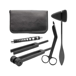 Kit d'examen dentaire pour étudiants en médecine – Ensemble de 5 instruments de diagnostic en acier inoxydable : marteau réflexe manuel, diapasons, test pupillaire - Product Image 1