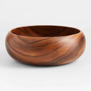 Tazón Grande de Madera para Servir Ensaladas, Hecho a Mano, Acabado Natural, Ligero, Apto para Lavavajillas, Ecológico, Decoración Clásica para la Cocina - Product Image 4
