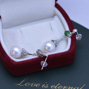 Pendientes de Perlas Redondas Blancas de Agua Dulce de 10-11 mm para Mujer, Plata S925, Diseño Minimalista con Luz Intensa y Pequeñas Imperfecciones - Product Image 3