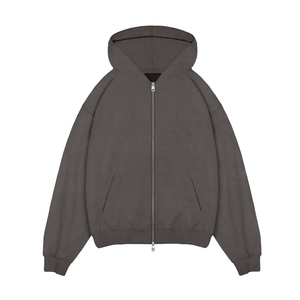 Custom 100% Cotton Oversized Heavyweight Hoodies Men Drop Shoulder Vintage Acid Wash Double Slider Zip Embossed Embroidery XS - Product Image 4