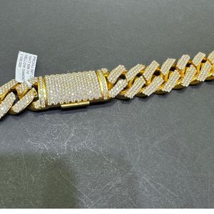 Cadena Cubana de Plata Esterlina con Moissanita VVS de 18MM, Estilo Hip Hop, Unisex, Collar Cubano Miami - Product Image 4