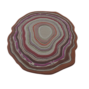 Alfombra Moderna de Lana Orgánica Hecha a Mano con Diseño Abstracto de Rodajas de Ágata, Alfombra Colorida con Diseño Geodésico y Mineral Topográfico - Product Image 4