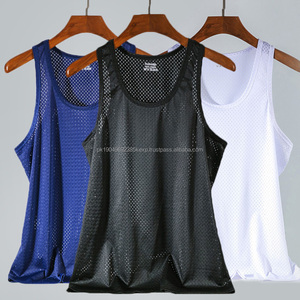Custom <b>Men's</b> Summer Breathable 3D Button Tank <b>Tops</b>-100% Cotton Sport Wear - Product Image 2
