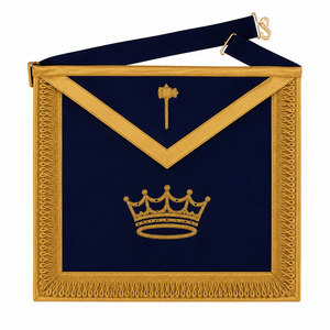 Tabliers maçonniques personnalisés en tissu soie/velours de qualité supérieure, légers, avec ceinture réglable, forme carrée, style cérémonial classique - Product Image 1