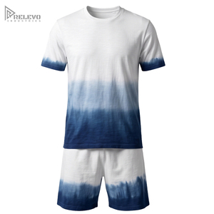 Maillot de football personnalisé OEM sublimé, dégradé tie-dye, sans col, sans manches, avec short assorti à taille élastique, respirant - Product Image 1