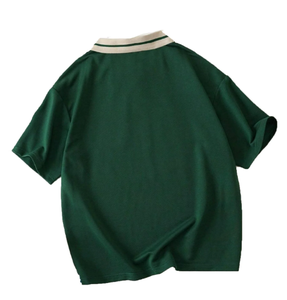 เสื้อโปโลชายลายปักตกแต่งกระดุมสีตัดกัน - Product Image 4