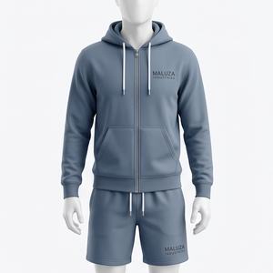 Conjunto Deportivo de Verano con Capucha, Personalizable, Unisex, Transpirable, de Peso Medio, Ecológico, Tallas Grandes, Absorbente de Sudor, Dos Piezas, Casual - Product Image 1