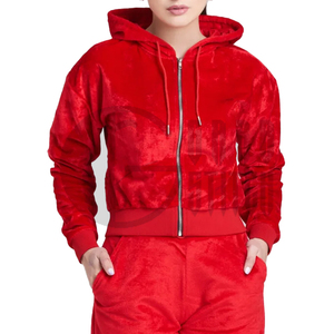 Chándal Deportivo Corto de Terciopelo Ligero con Capucha para Mujer, Estilo Casual, con Cordón Ajustable, para Invierno - Product Image 2