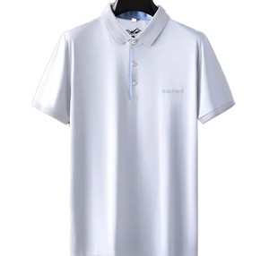 เสื้อเชิ้ตผู้ชายฤดูร้อนแบบใหม่ กระดุมเดี่ยวด้านหน้า สีพื้น ผ้าถักโพลีเอสเตอร์/คอตตอน แห้งเร็ว แขนสั้น สปอร์ต ทักติคอล - Product Image 5