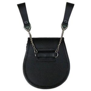 Wholesale High Quality Scottish Highland Tartan Kilt Sporran Genuine Leather 3 Tassels Semi Dress Sporran with <b>Chain</b> <b>Belt</b> - Product Image 3