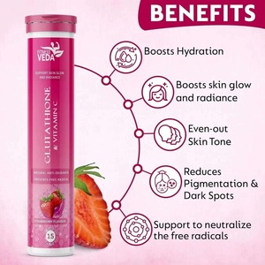 Glutathion de haute qualité avec vitamine C, 15 comprimés effervescents pour les soins de la peau, la santé, le bien-être naturel, soutien antioxydant quotidien - Product Image 4