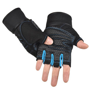 <b>Half</b> Finger Weight Lifting Gloves Unisex Black Nylon Non <b>Slip</b> Breathable Outdoor Sports Training Gloves Hook And Loop Closure - Product Image 2
