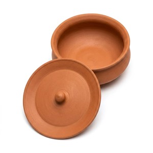 Handcrafted Modern Clay 2-Piece Handi <b>Set</b> with Glass Lid Dishwasher Safe Eco-Friendly <b>Induction</b> Ready for Home & Restaurant Use - Product Image 3