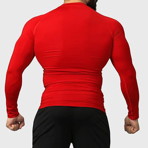 T-shirts de sport pour hommes à manches longues, imprimés par sublimation, compression, haute qualité, coupe ajustée personnalisée - Product Image 4