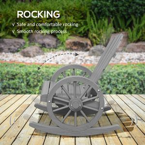 Sedia a dondolo in legno con schienale a doghe, oversize, per esterni, colore grigio ardesia - Product Image 4