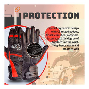 Guantes de Motocicleta Personalizados con Protección para los Nudillos, Guantes de Cuero para Motociclismo, Ciclismo, Motocross, Carreras de Motos de Cross - Product Image 5