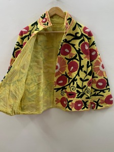 Veste en coton brodée florale bohème à col rabattu et manches longues pour femme, vêtement d'extérieur décontracté, grande taille, printemps - Product Image 1