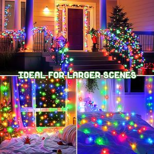 100LED 33Ft Battery Operated Christmas String <b>Lights</b> 8 Modes 16.4Ft*2 Waterproof for Indoor & Outdoor Decorative Lighting <b>Timer</b> - Product Image 2