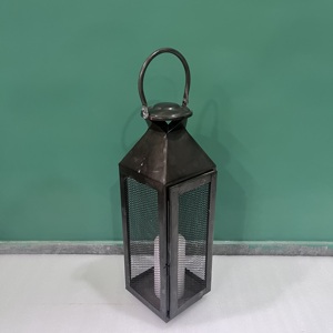 Farol Decorativo de Hierro Forjado L559 con Asa, Acabado Antiguo, para Decoración del Hogar en Ramadán, Navidad y Pascua - Product Image 6