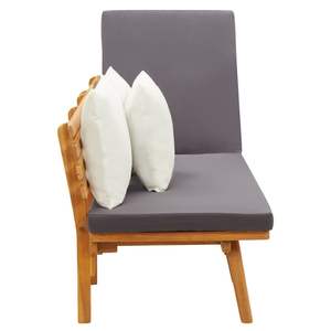 Lit de jardin en bois d'acacia blanc et gris foncé, élégant ensemble de canapés d'extérieur - Product Image 6