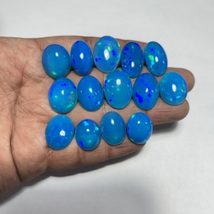 Ópalo Etíope de Calidad Súper Fina, Gema Natural Suelta, Corte Oval Cabujón, Multifuego, Color Azul Pryba, Ópalo Precioso para Joyería - Product Image 6