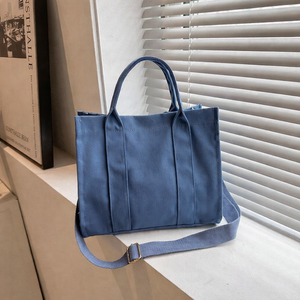 กระเป๋าโท้ทผ้าเดนิมลายเรียบพร้อมโลโก้สั่งทำพิเศษ ขนาดใหญ่พิเศษ ทนทาน ใช้ซ้ำได้ เหมาะสำหรับใส่ของช้อปปิ้ง มีหูหิ้วสะพายไหล่ - Product Image 3