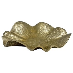 Bol décoratif en métal doré fait main avec texture craquelée, idéal pour la décoration de table - Product Image 5