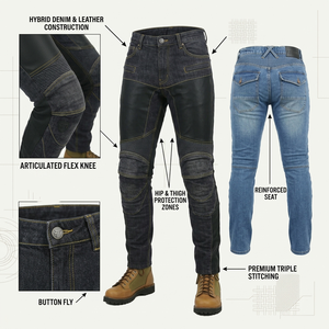 <b>Men</b> Classic PK719 Motorcycle Protective Riding <b>Jeans</b> – Moto Touring & Hiking Pants with CE Armor - Product Image 4