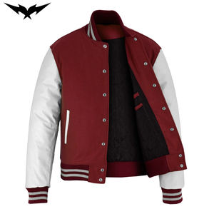 Ropa deportiva personalizada con nombre y número cosidos, chaqueta universitaria estilo Letterman de béisbol, color sólido, logotipo personalizado bordado. - Product Image 5