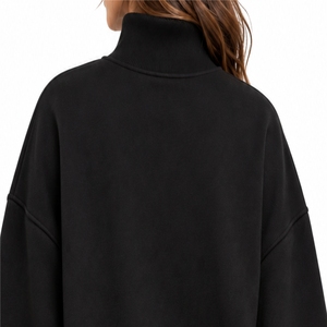 Sudadera Casual de Cuello Alto para Mujer, Sudadera Casual de Otoño para Hombre, de Color Sólido, con Cuello Alto y Letra Bordada en la Parte Delantera - Product Image 5