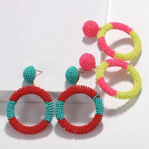 Pendientes de Cuentas Ligeros con Diseño de Flor para un Look Festivo, Cuentas Bordadas a Mano Coloridas por MD HANDICRAFTS - Product Image 5