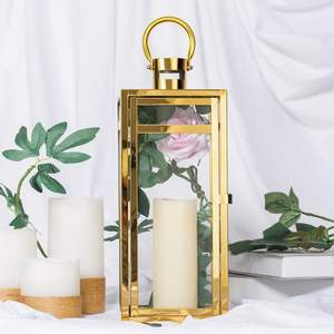 Lanterne décorative en acier inoxydable pour usage intérieur et extérieur, avec une forme élégante et un corps métallique robuste - Product Image 4