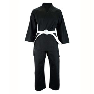 Uniforme de Karate Negro Rohzen Sports, 100% Algodón, Unisex para Adultos, Transpirable, Ropa de Artes Marciales, Corte Regular, 380g, Secado Rápido, Blanco - Product Image 2