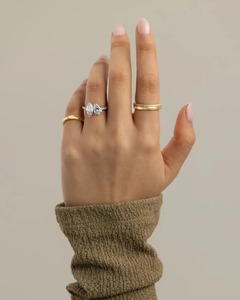 Anillo de compromiso Zenavelle con diamantes cultivados en laboratorio, corte marquesa y pera, estilo Toi et Moi, certificado IGI - Product Image 3