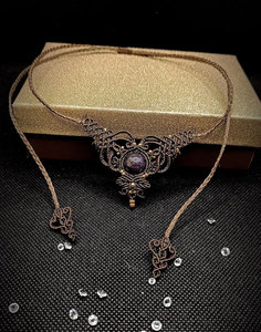 Handmade Precious Metal Alloy Boho <b>Statement</b> Healing Crystal <b>Necklace</b> IGI Certified HARI OM CREATIONS Women's Party Jewelry - Product Image 5