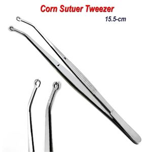 Pinzas de sutura de tejido de maíz de calidad premium, curvadas, de acero inoxidable, para sutura dental, pinzas quirúrgicas manuales para dentistas, con certificación CE - Product Image 1