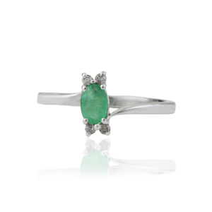 Wholesale 925 Sterling <b>Silver</b> 100% Genuine <b>Emerald</b> & Diamond Minimal Fine <b>Ring</b> For Women's Everyday Wear Unisex Jewelry - Product Image 3